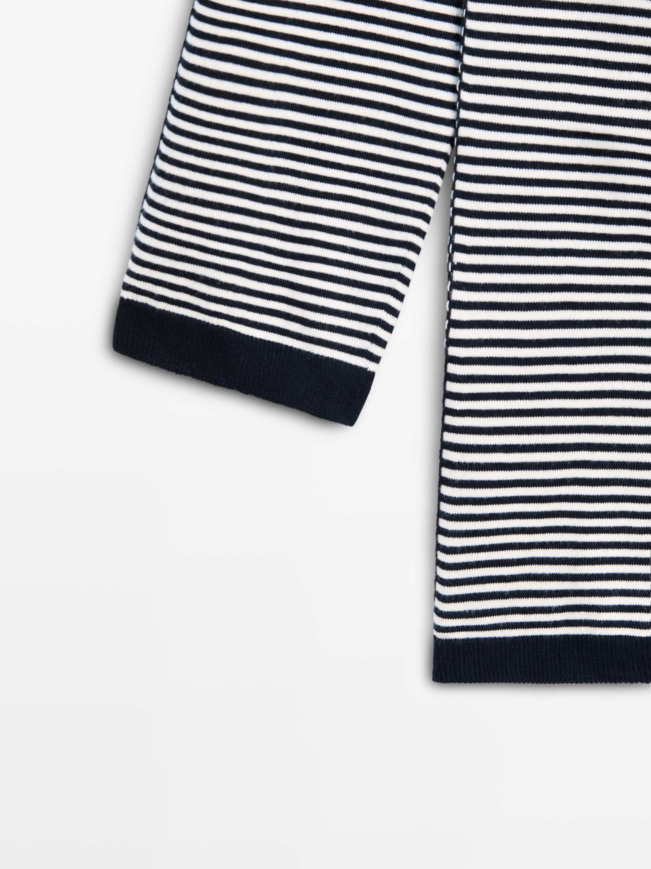 100% cotton striped knit sweater